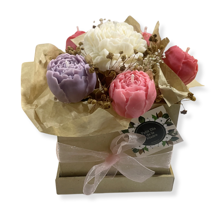 Bouquet de velas en forma de rosas